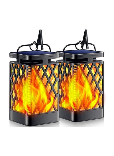 Buy 2 Pack Solar Lanterns, Flickering Flame LED Hanging Lanterns, Waterproof Decorative Lights for Garden and Patio, Enhance Your Outdoor Ambiance in UAE