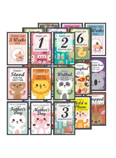 Buy Baby Milestone Cards: Gift For New Parents Baby Showers Newborns Babies Gift For Birthday Baby Birthset Of 27 (06 Months Cards) in Saudi Arabia