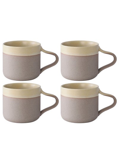 Buy Ceramic Mug Set of 4 Cups Perfect for Specialty Coffee Drinks, Latte, Cafe Mocha - Breakfast Cups for Coffee, Tea - 270ml in UAE