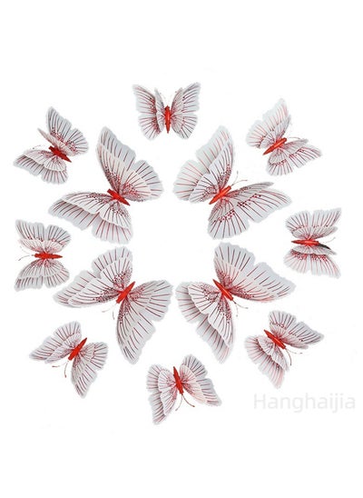 Buy 12 PCS Mixed Butterfly Stereo Wall Stickers , Removable DIY Home Nursery Scene Ambience Decoration in UAE