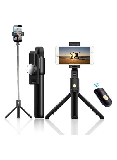 Buy 360 Rotation Cell Phone Selfie Stick Tripod, Smartphone Tripod Stand All-in-1 with Integrated Wireless Remote, Portable, Lightweight, Tall Extendable Phone Tripod for iPhone and Android Phones in Saudi Arabia