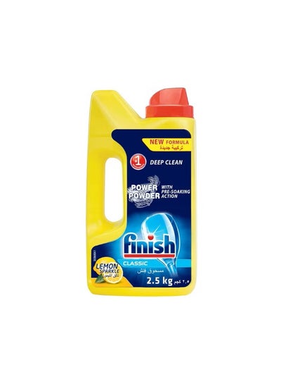 Buy Finish Lemon Sparkle Dishwasher Detergent Powder With Pre-Soaking Action, 2.5 Kg in Saudi Arabia