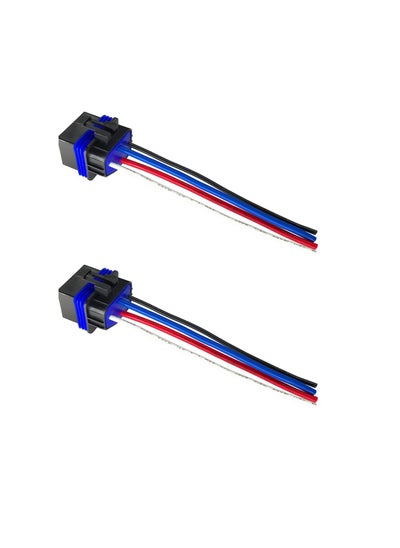 اشتري 2PCS 4-PIN Relay with Harness, 4-PIN 40/30amp 12v Dc Waterproof Relay, SPST 12v Waterproof Automotive Relay Heavy-duty Relay 4-PIN Relay with Harness for Automotive Truck Van Motorcycle Boat في الامارات