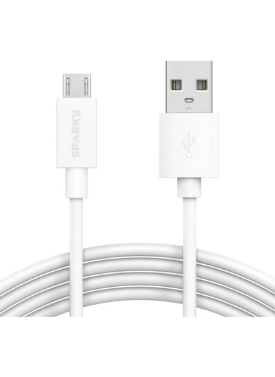 Buy Sparky USB Type A to Micro USB cable braided with nylon - 3 amp fast charging and transfer cable | Durable, anti-tangle design, compatible with all micro USB devices (Length - 1 meter for a smartphone in Saudi Arabia