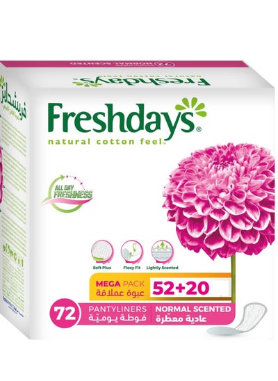 Buy Freshdays Pantyliners Normal Scented 72 Pads in Egypt