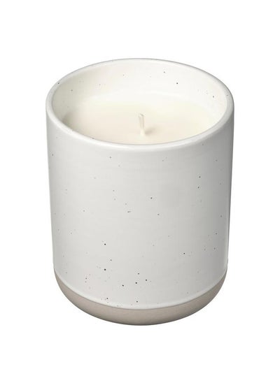 Buy Scented Candle In Ceramic Jar Cucumber & Lime White 45 Hr in Saudi Arabia