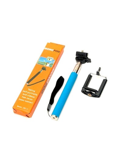 Buy Extendable Bluetooth Selfie Stick With Remote Control For Apple iPhone 5/6 Blue/Black/Silver in Saudi Arabia