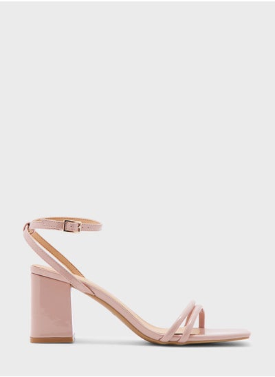 اشتري Block Heel Double Front Strap Sandal في الامارات