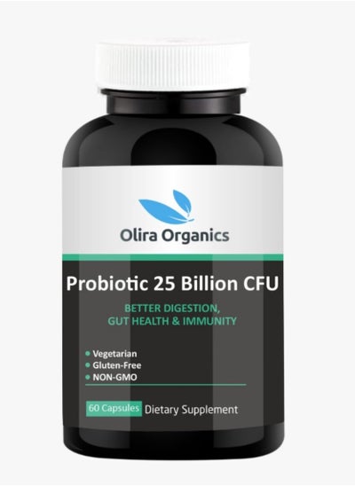 اشتري Probiotics 25 Billion CFU With Prebiotic 60 Capsules |16 Strains | Immune, Digestive & Gut Health في الامارات