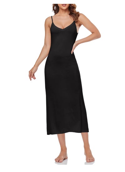 Buy Women's Full Slip for Under Dresses Long Sleeveless Nightgown Cami Dress in UAE