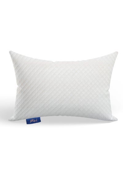 Buy Neyam Memory Foam Pillow with Extra Filling Foam  and Washable Pillowcase, 43x40x21 cm in UAE