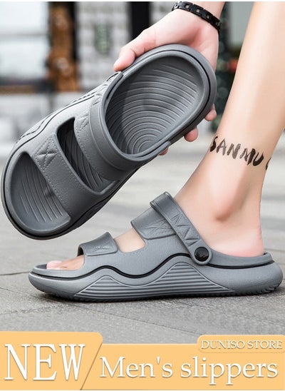 Buy Men's slippers Summer Sandals Lightweight Slide Sandal with Non-slip Soles Thick Sole Beach Slipper Breathable Slip-on Sandal House Flat Slipper for Pool Beach Yard Kitchen Shower in UAE