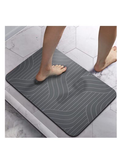 Buy MahMir® Diatom Bath Mat, Anti-Slip Bathroom Floor Mats and Quick Dry Bath Rug, Super Absorbent Bathtub Mat with Non-Slip, Thickened,Soft, Easier Clean Carpet (40 x 60 cm, Grey Rectangle) in UAE