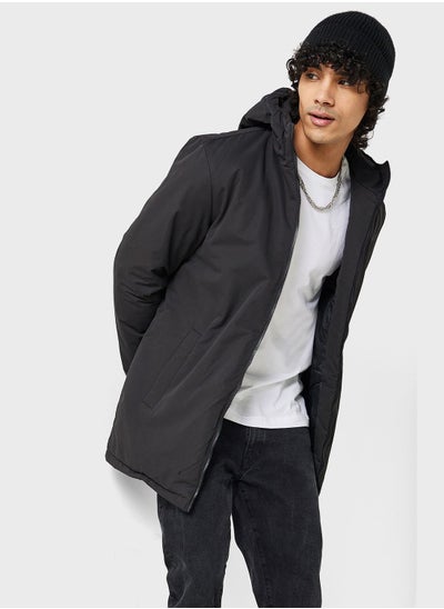 Buy Mens Padded Zip Through Hooded Mac. in UAE