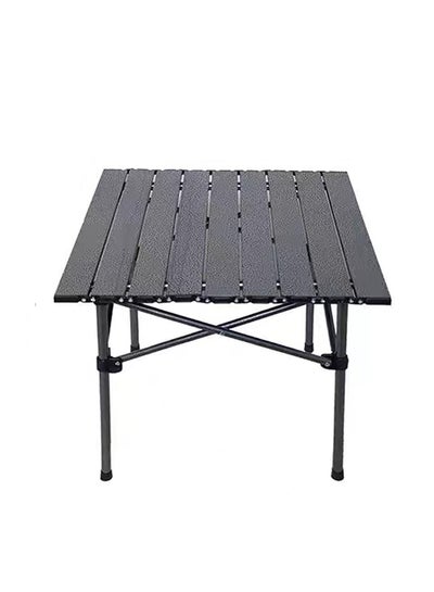 Buy Outdoor Camping Folding Table 53x51x50cm, Lightweight Folding Table with Aluminum Table Top and Carry Bag, Easy to Carry, Perfect for Outdoor, Picnic, Cooking, Beach, Hiking, and Fishing Bla in Saudi Arabia