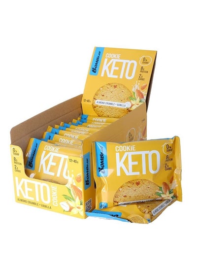 Buy Bombbar Keto Cookies Almond and Vanilla 40g 12pcs in UAE