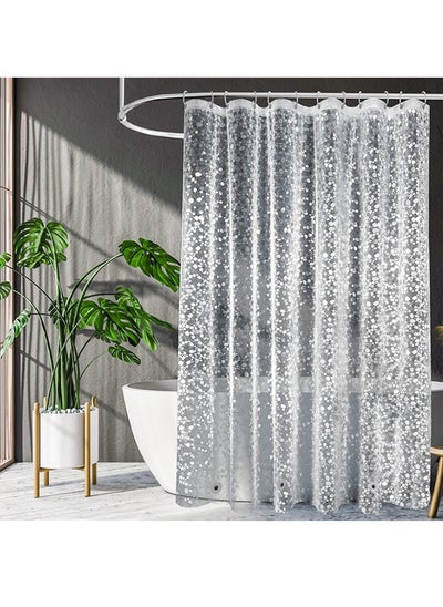 اشتري EVA Clear Shower Curtain Liner, Lightweight Plastic Bathroom Shower Showroom Inner Curtain with Rustproof Metal Grommets and Weighted Magnets (Pebbles, 72x72 Inch(180X180CM)) في السعودية