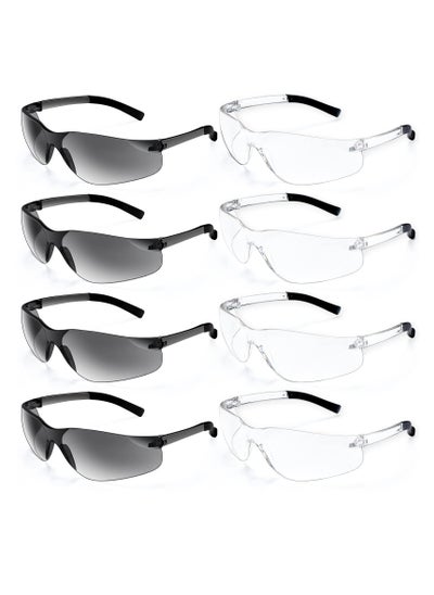 Buy 8Pcs Safety Glasses, Protective Eyewear for Men Women, ANSI Z87.1 Eye Protection Goggles with Clear Protective for Work in UAE