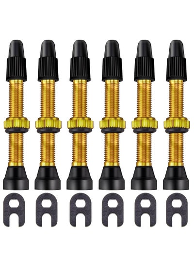 Buy Presta Valve Stem 40 mm for Bicycle, Tubeless Brass Valve Stem Presta Valve Core Remover Tool Kit（12 Pieces ） in Saudi Arabia