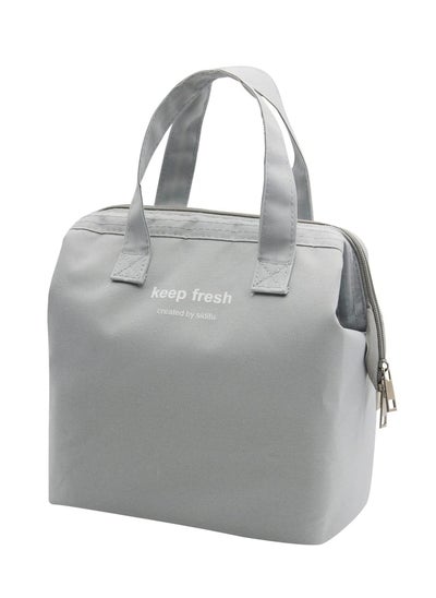 Buy Insulation Large Space Portable Lunch Bag Grey 9x10x6 inch in UAE