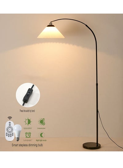 Buy Pleated Floor Lamp Nordic Creative Retro Luxury Lamp for Living Room, Study, and Bedroom with 12W Remote Control and Bulb in UAE