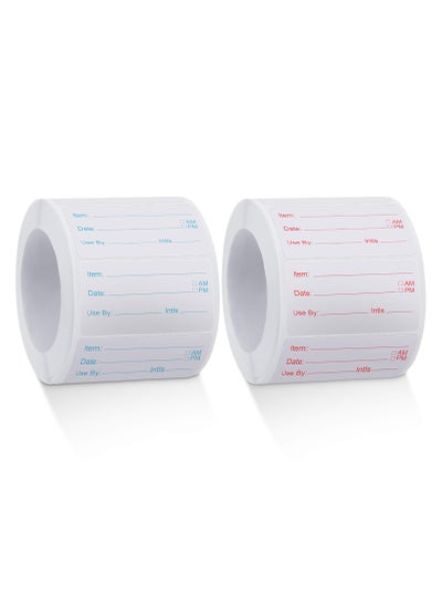 Buy Removable Food Stickers, 1000 Pieces Dissolvable Food Labels Food Prep Canning Labels Removable Food Stickers for Home or Restaurant Canning Food Container Food Rotation, Red and Blue(2 Rolls) in UAE