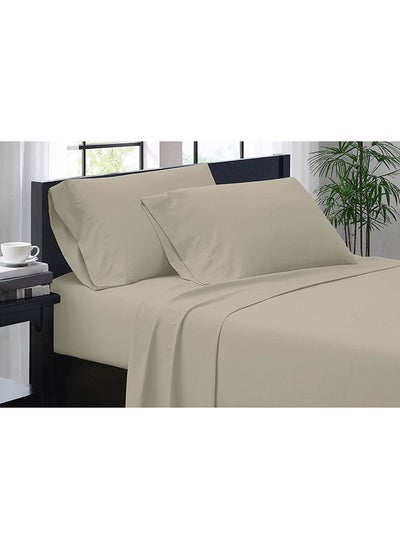 Buy Solicity Fitted Sheet 90x200+25cm-taupe in UAE