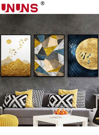 Buy 3PCS Abstract Boho Wall Art Prints,Minimalist Geometric Boho Wall Art,Bird pattern Art Canvas Painting Pictures For Bedroom Living Room Bathroom Boho Room Decor,40x60cm,Unframed((Only Drawing Core)) in UAE