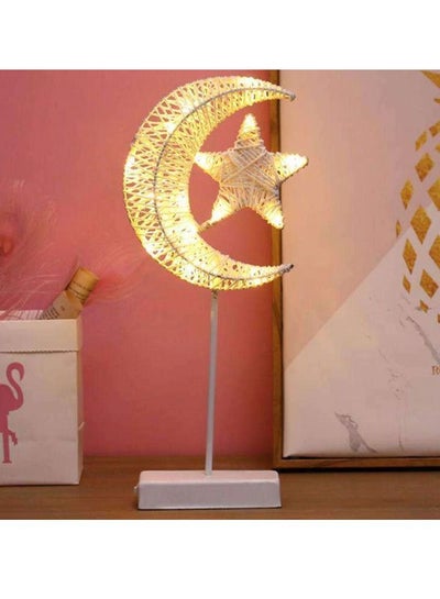 اشتري مصباح ديكور LED على شكل قمر ونجمة ضوء ليلي لديكور رمضان وغرفة النوم يعمل بالبطارية مصباح رمضان في الامارات