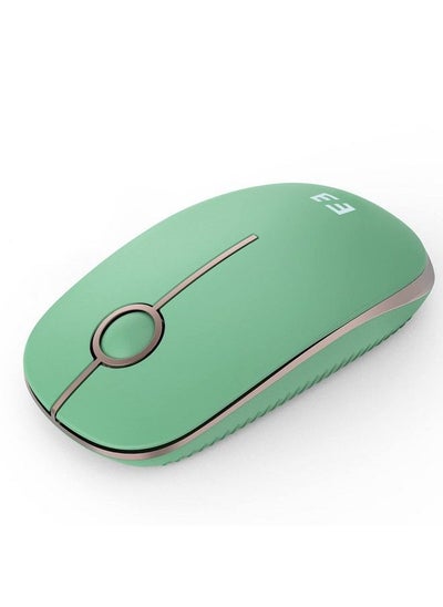 Buy Silent Wireless Mouse Cute Soft 2.4G Cordless Whisper Quiet Mice Slim & Light For Home Office Travel Portable Laptop Mouse With Usb Receiver For Pc Computer Desktop Notebook Green in UAE