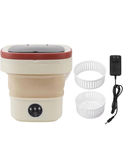 اشتري 6L Mini Washing Machine Portable Bucket Washer Bucket Foldable Automatic Mini Clothes Washer with High Speed Motor and Soft Spin Dry for Camping Traveling and Home Use في الامارات