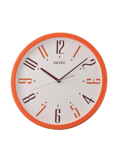 Buy QXA729E Analog Wall Clock - White/Orange Dial in Egypt