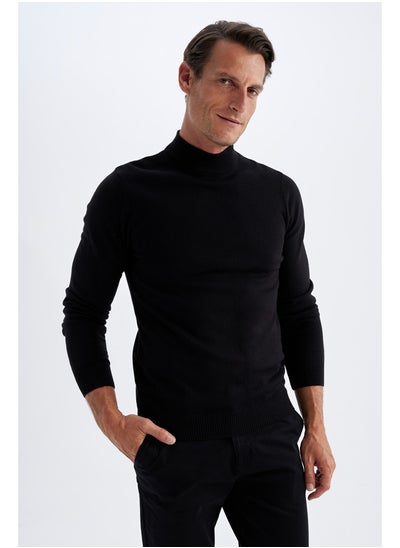 اشتري Man Tricot Slim Fit Mock Turtle Neck Long Sleeve Pullover في مصر