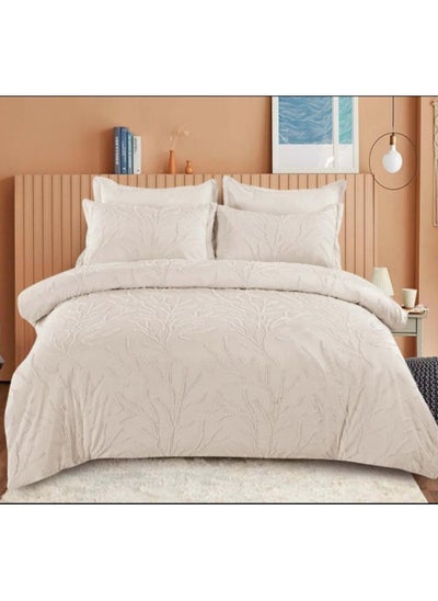 Buy COMFY BEIGE LUXURIOUS 6PC KING SIZE EMBROIDERED COTTON COMFORTER SET in UAE