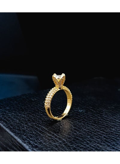 Buy Elwa3d Women's Ring, Gold Plated, High Quality With Sparkling Zircon in Egypt