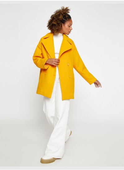 Buy Midi Trench coat Belted Button Detail in UAE