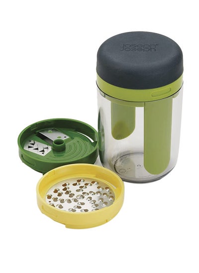 Buy Spiro 3-In-1 Handheld Spiralizer Grey/Green/Clear 7.8x7.8x16cm in Saudi Arabia