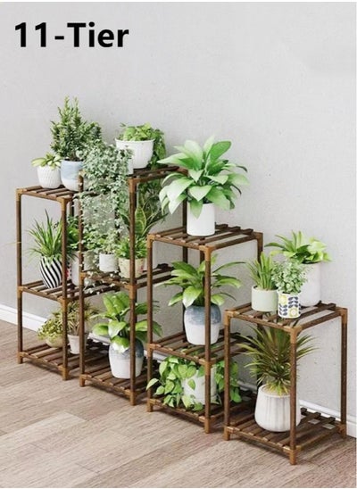 Buy 11-Tier Plant Flower Display Stand Plant Flower Stand Rack Brown in UAE