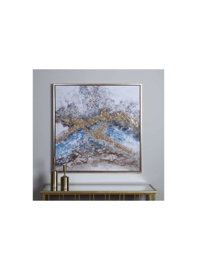 Buy Lavish Framed Canvas Art 100x100cm | Blue | Hand Painted | Abstract in UAE