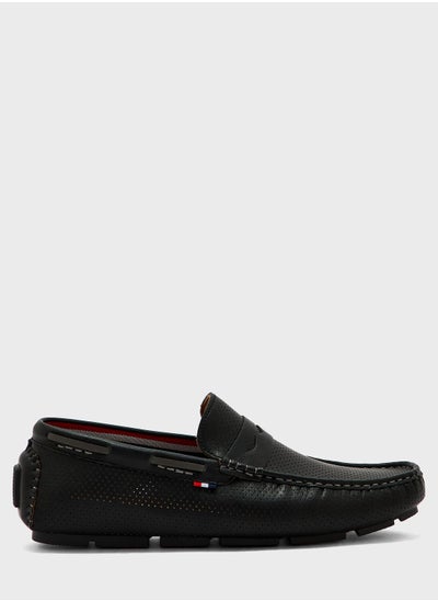 Buy Webbing Highlight Perforation Texture Formal Loafers in Saudi Arabia