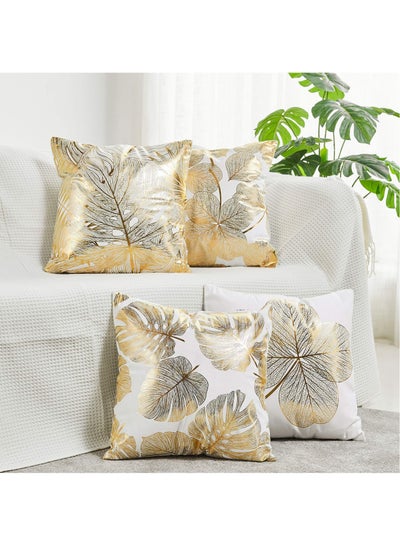 Buy Decorative Throw Pillow Case Set of 4 Square Throw Pillow Cover Protector Cushion Covers Pillowcase Home Decor Decorations for Sofa Couch Bed Chair Car in Saudi Arabia