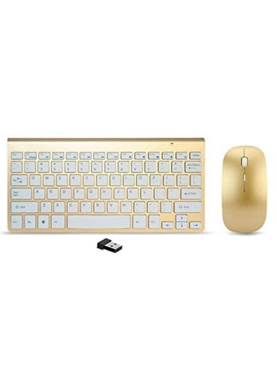 Buy Wireless Keyboard And Mouse Combo Ultra Thin Portable 2.4Ghz Keyboard For Laptop Mac Tablet Desktop PC Computer TV Windows XP/Vista /7/8/10 in UAE