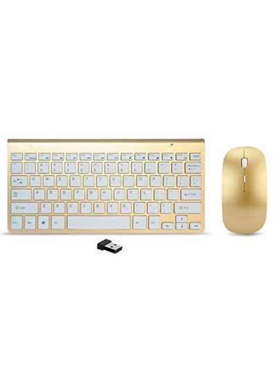 اشتري Wireless Keyboard And Mouse Combo Ultra Thin Portable 2.4Ghz Keyboard For Laptop Mac Tablet Desktop PC Computer TV Windows XP/Vista /7/8/10 في الامارات