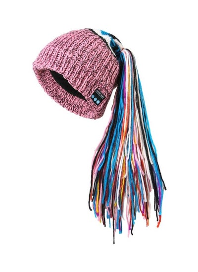 Buy Bluetooth Knitted Hat With Mic One Size Pink/Blue/White in Saudi Arabia