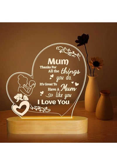 Buy Gifts for Mom Sweet Mother Gifts with Wood Base Warm Light For Room Decor Mami Gifts For Birthday Xmas Mother's Day Retirement For Mum Mom in Saudi Arabia