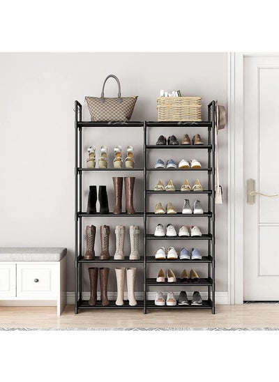 Buy Shoe Rack Black 85x30x158 cm in UAE