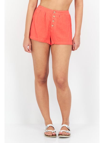 Buy Women Plain Basic Short, Red in UAE