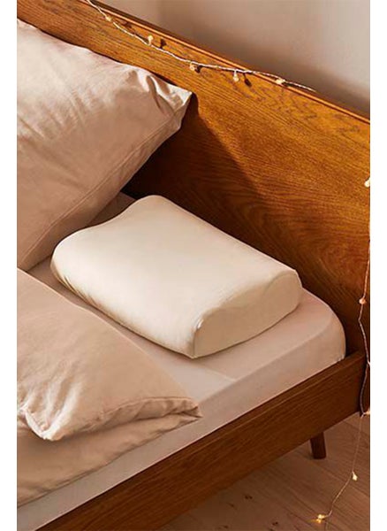 اشتري 2 Jersey Fitted Pillow Cover 60 x 40 cm, Beige في الامارات