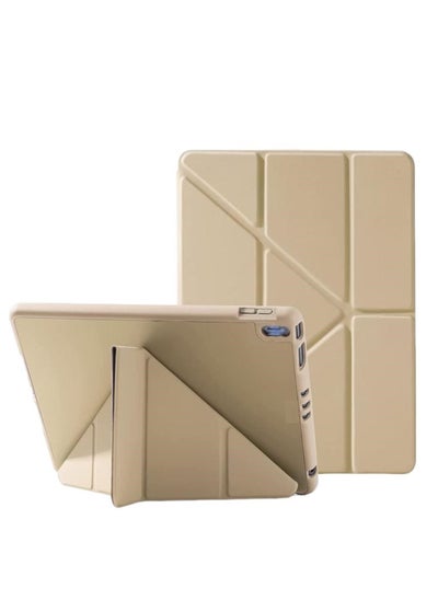 اشتري Case for Apple iPad 2022 (10th Generation), 10.9-inch with Pencil Holder, 5-in-1 Multiple Viewing Angles, Auto Sleep/Wake, Soft Flexible Back, Pencil 2 Charging Function (Gold) في مصر