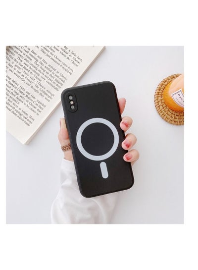 Buy Silicone back cover MagSafe compatible with iPhone XR Black in Egypt